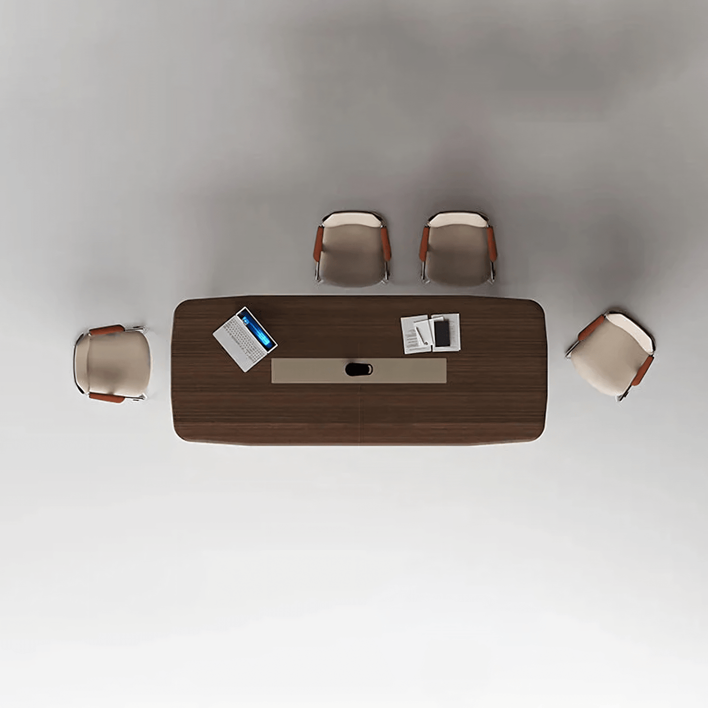 Furnavo High-End Solid Wood Conference Table – Long Desk for Executive Meetings