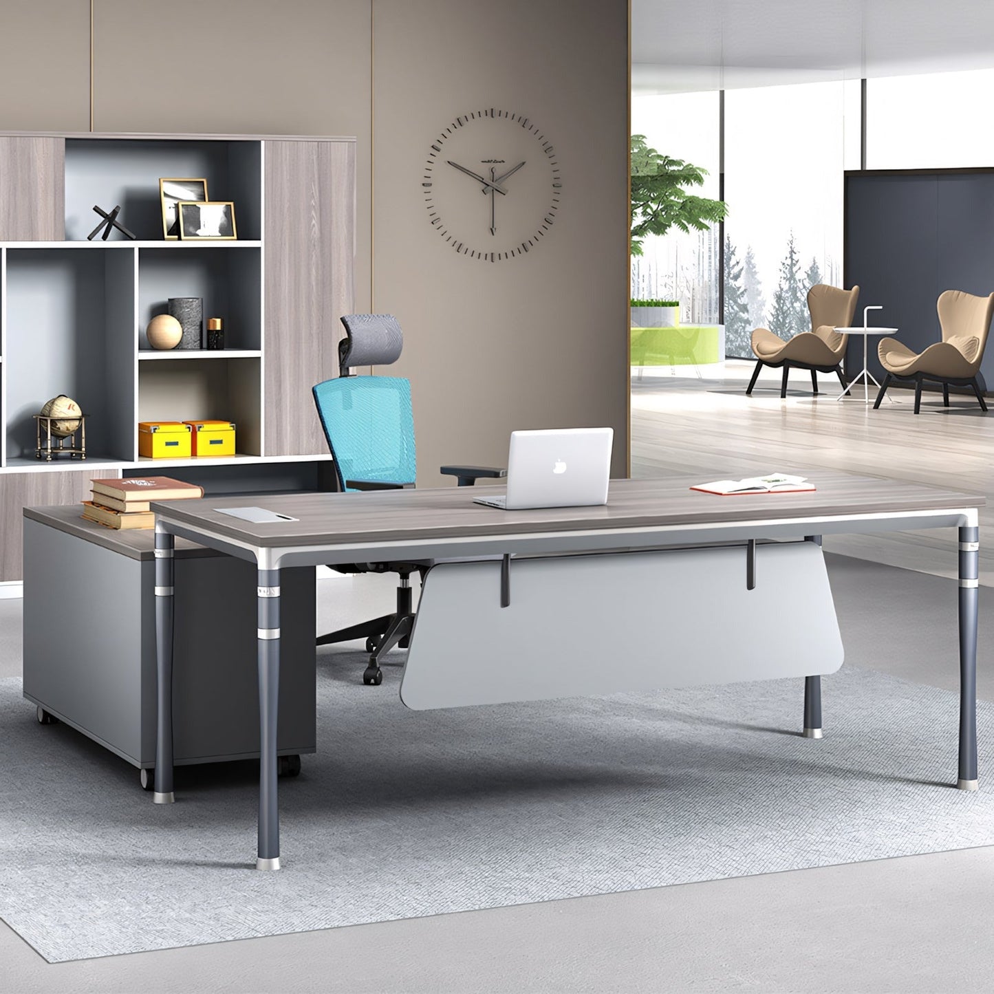 Furnavo Executive Supervisor Metal Desk – Modern Office Computer Table