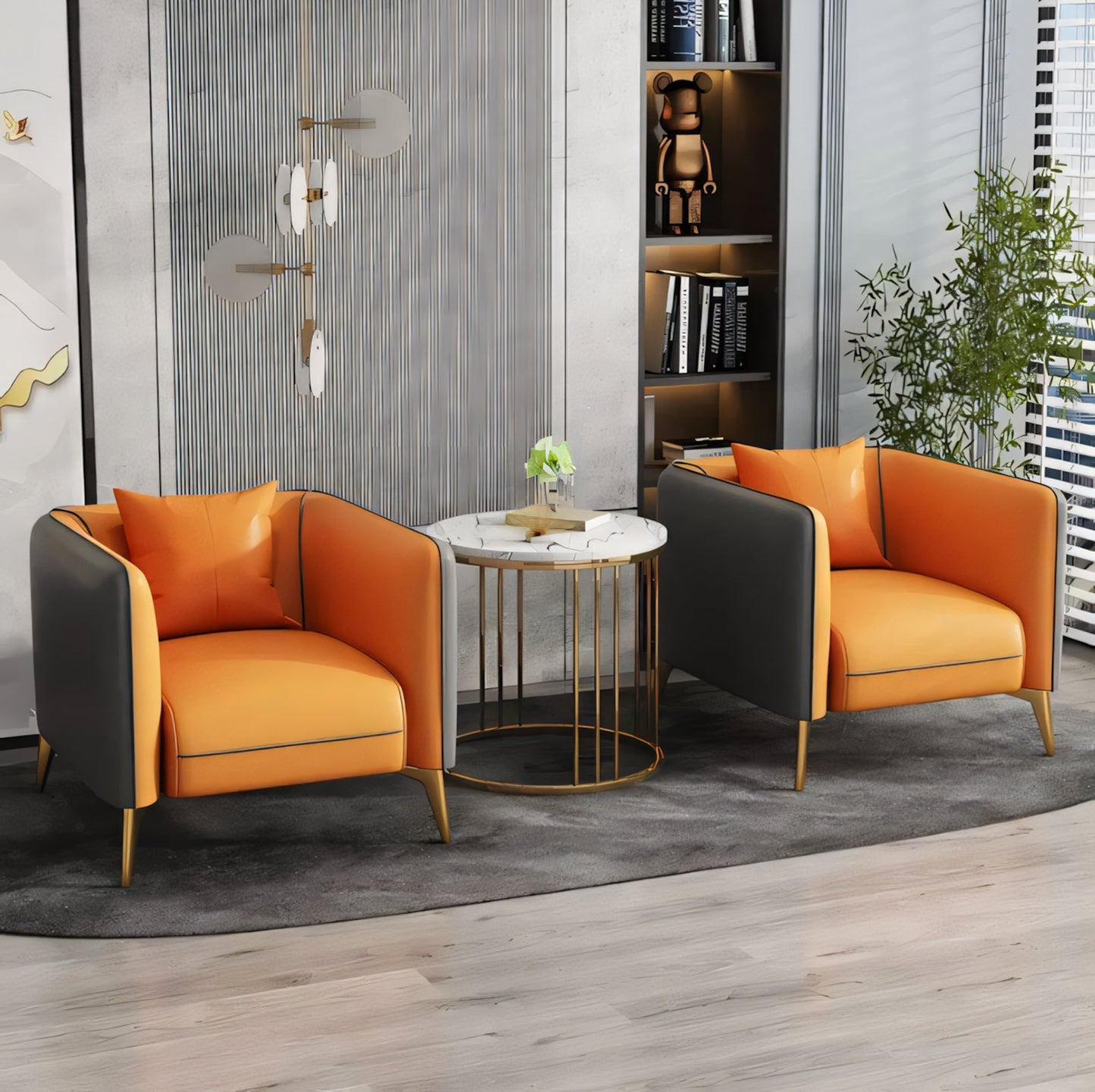 Furnavo Light Luxury Office Hotel Reception Area Sectional Sofa