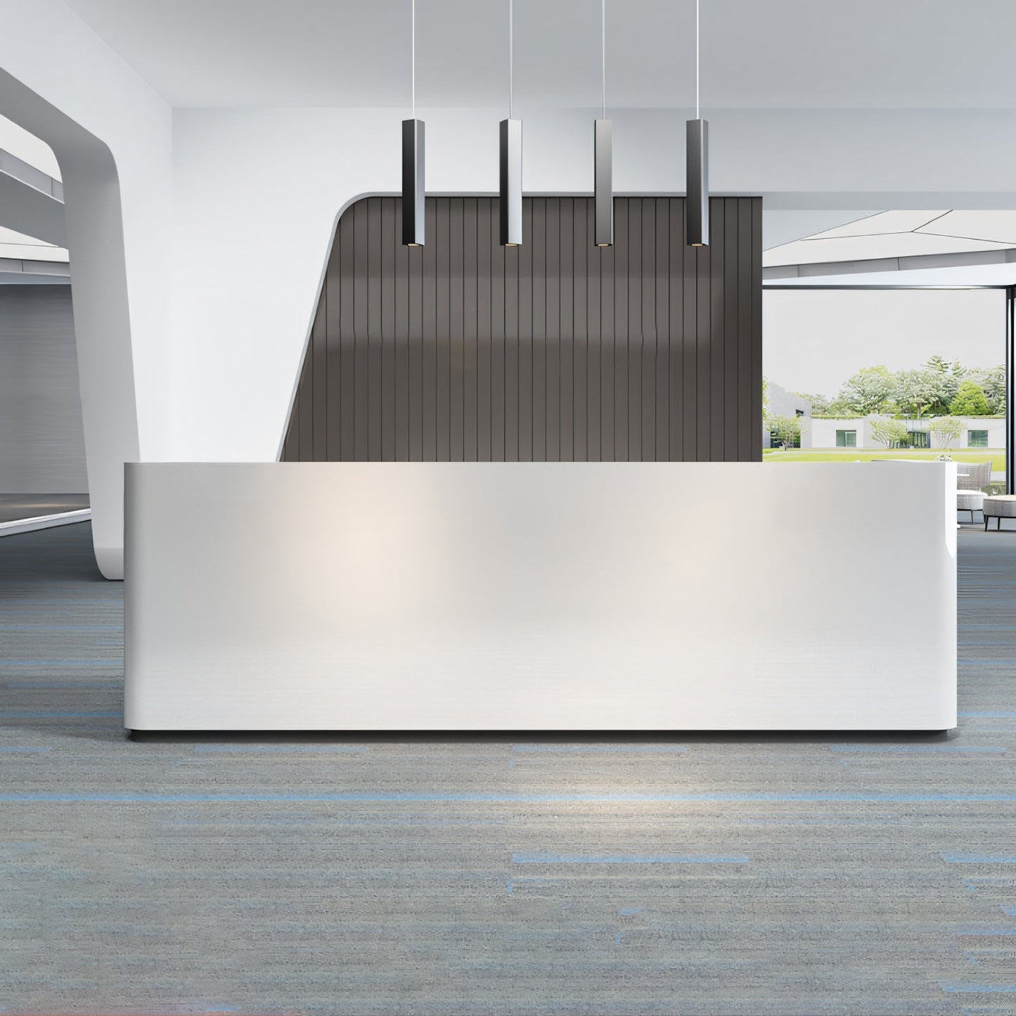 Furnavo Modern Reception Desk Counter for Consultation and Checkout