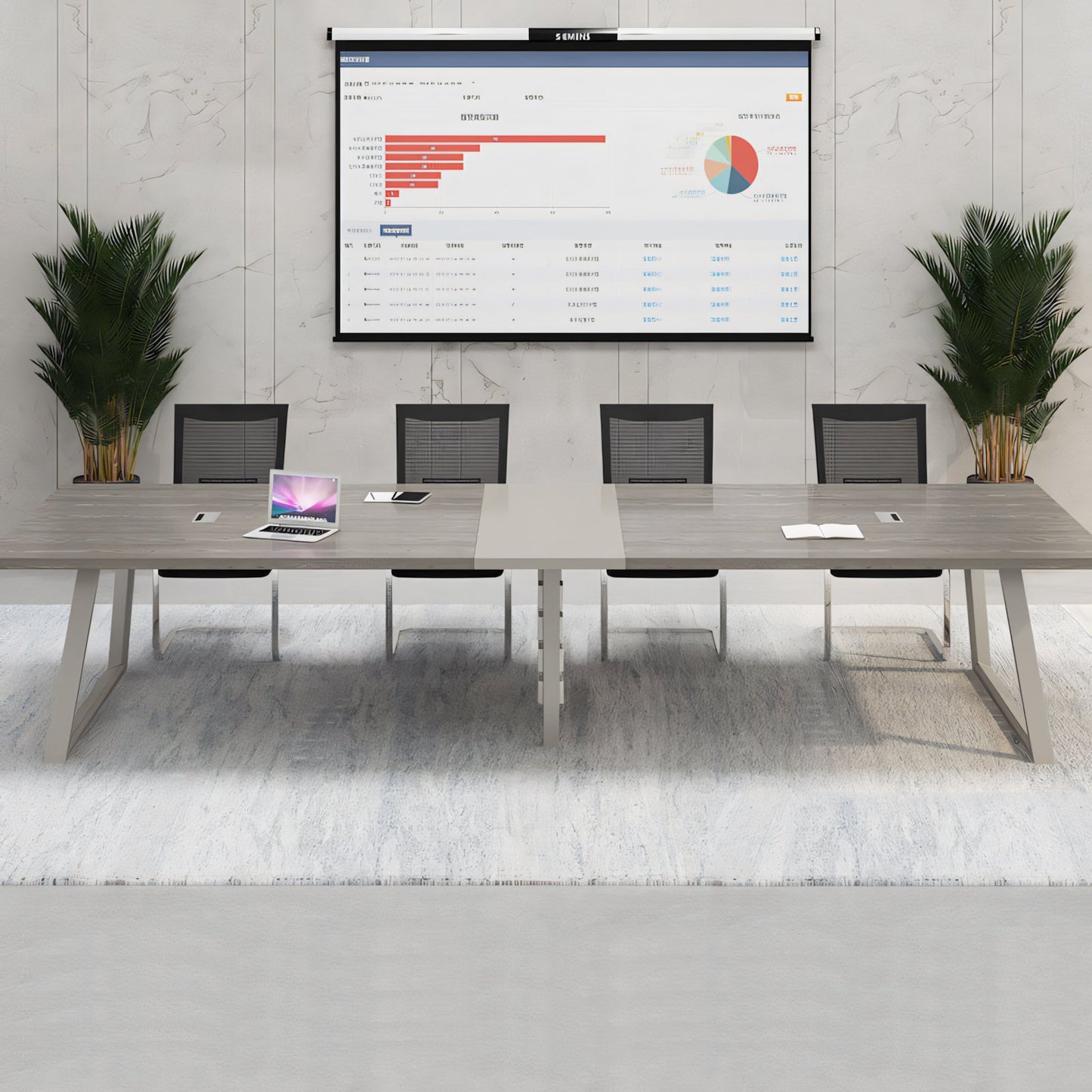 Furnavo Simple Modern Office Desk – Training Conference Table for Professional Spaces