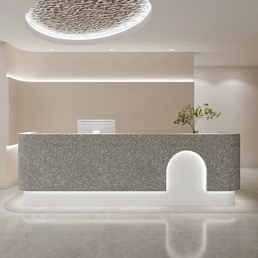 Furnavo Minimalist Lacquered Salon Store Checkout Reception Desk