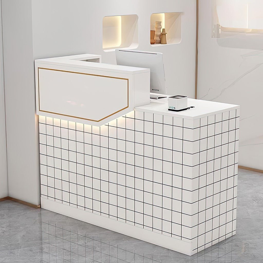 Furnavo Simple Reception Desk – Compact Checkout Counter for Salons, Stores & Restaurants