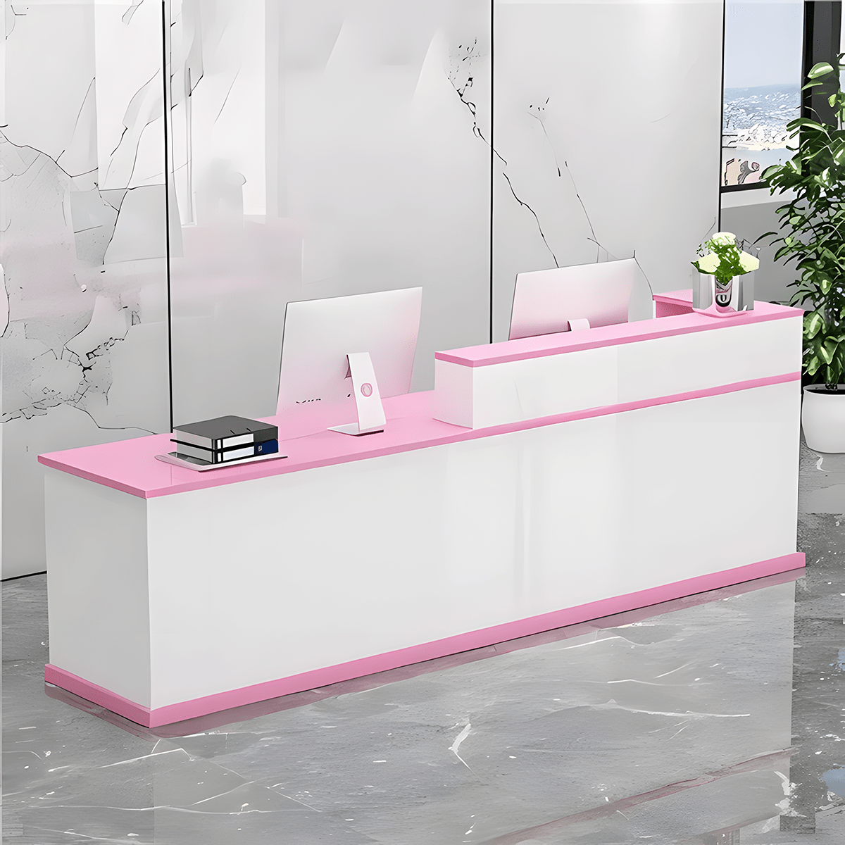 Furnavo Elegant Salon Office Shop Store Institution Reception Desk