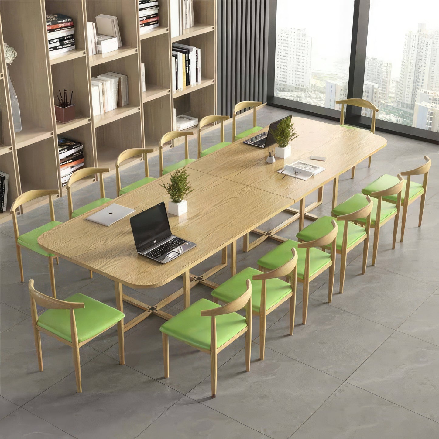 Furnavo Classic Conference Desk Set – Elegant Meeting Table for Offices & Reading Rooms