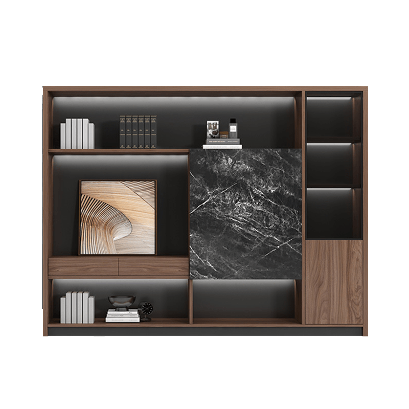 Furnavo Executive Desk with Built-In LED Strip Lighting