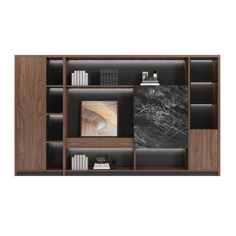 Furnavo Executive Desk with Built-In LED Strip Lighting