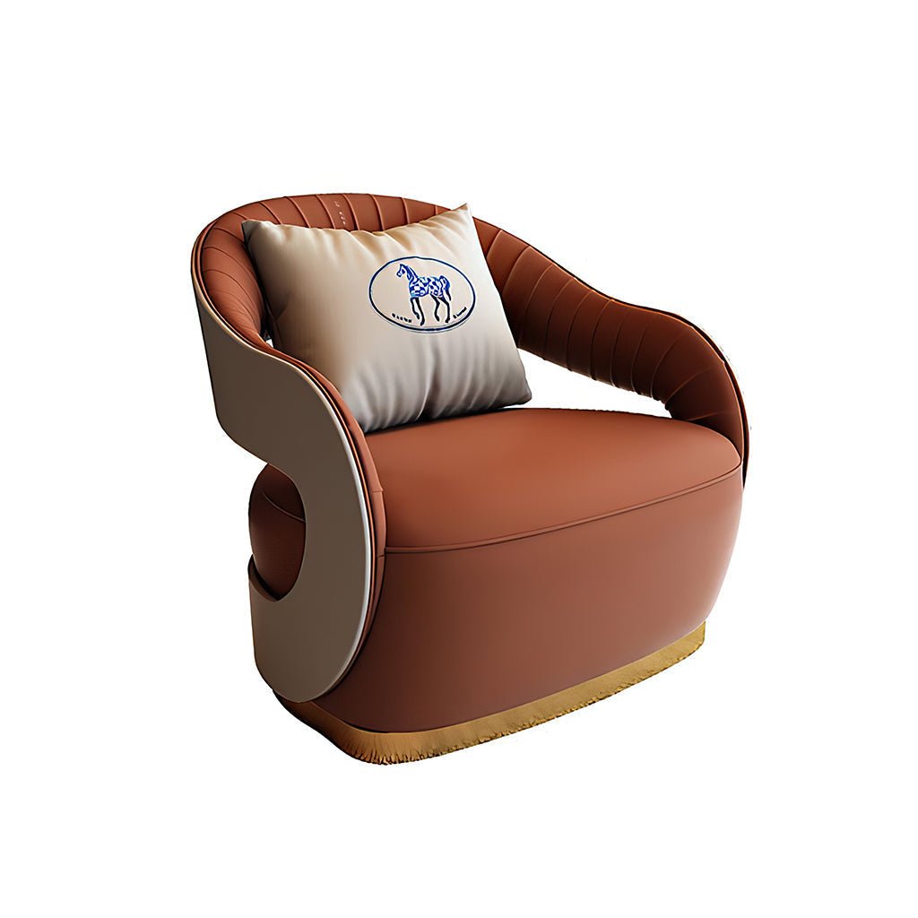 Furnavo Light Luxury Office Leisure Reception Area Leather Sofa Chair