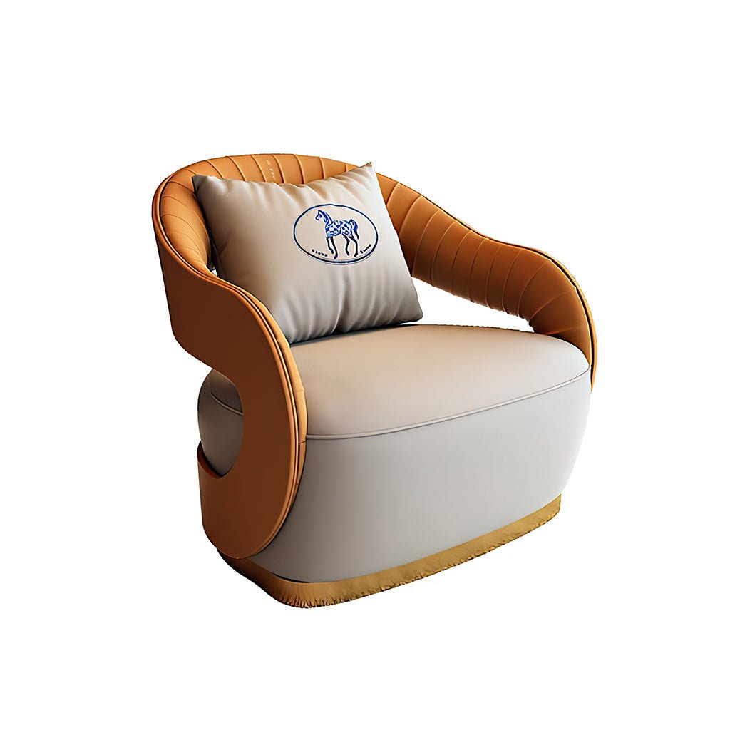 Furnavo Light Luxury Office Leisure Reception Area Leather Sofa Chair