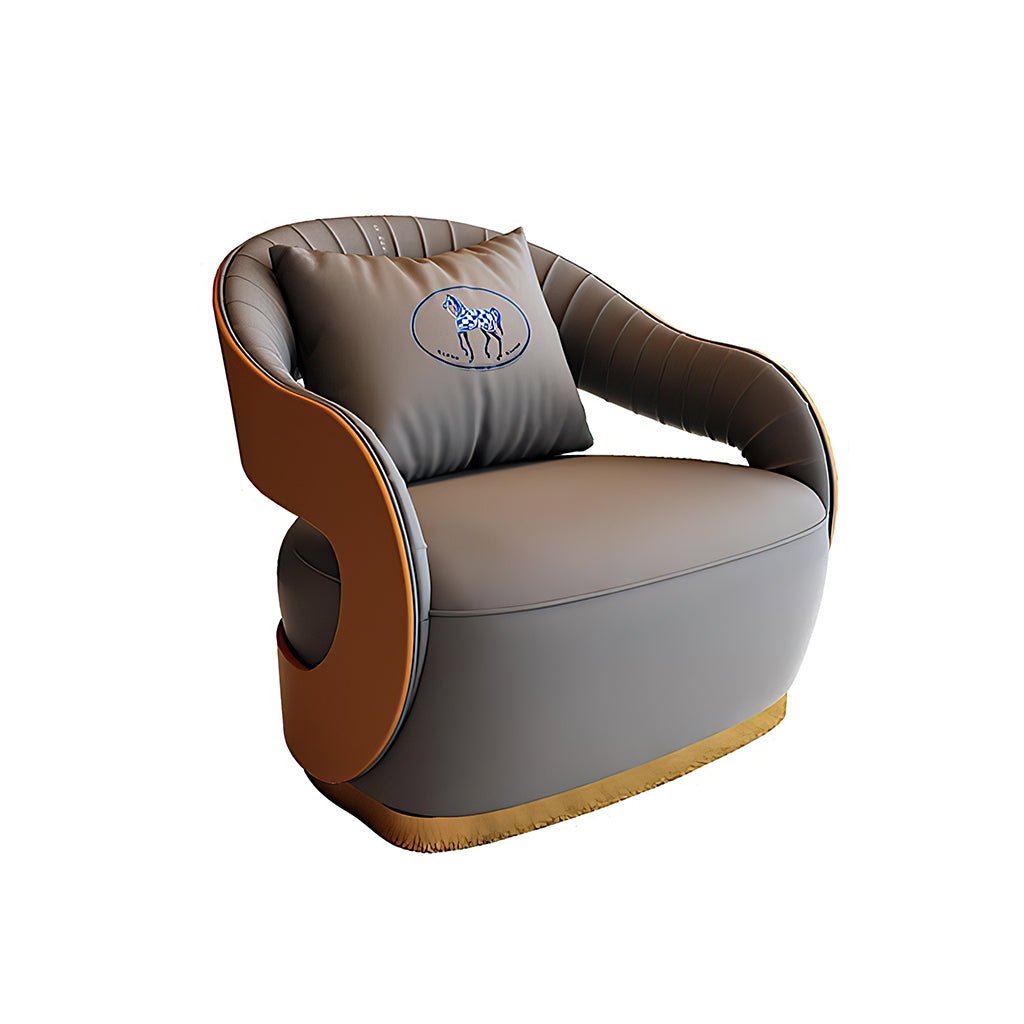 Furnavo Light Luxury Office Leisure Reception Area Leather Sofa Chair