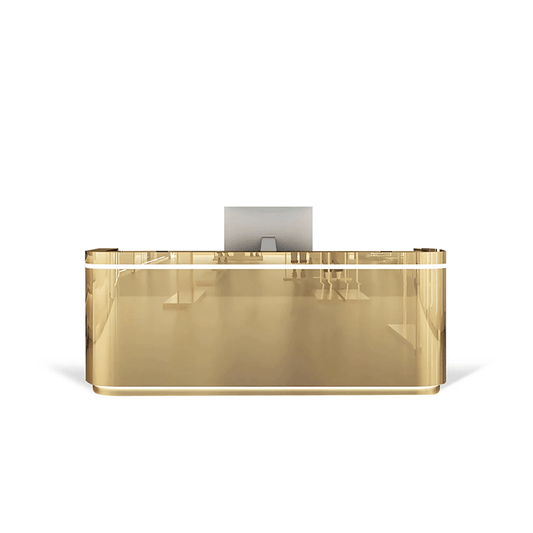 Furnavo Fully Assembled Stainless Steel Reception Desk