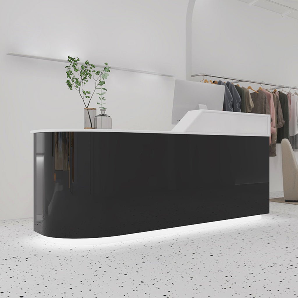 Furnavo Stainless Steel Reception Desk – Fashionable Front Counter for Salons & Retail Stores