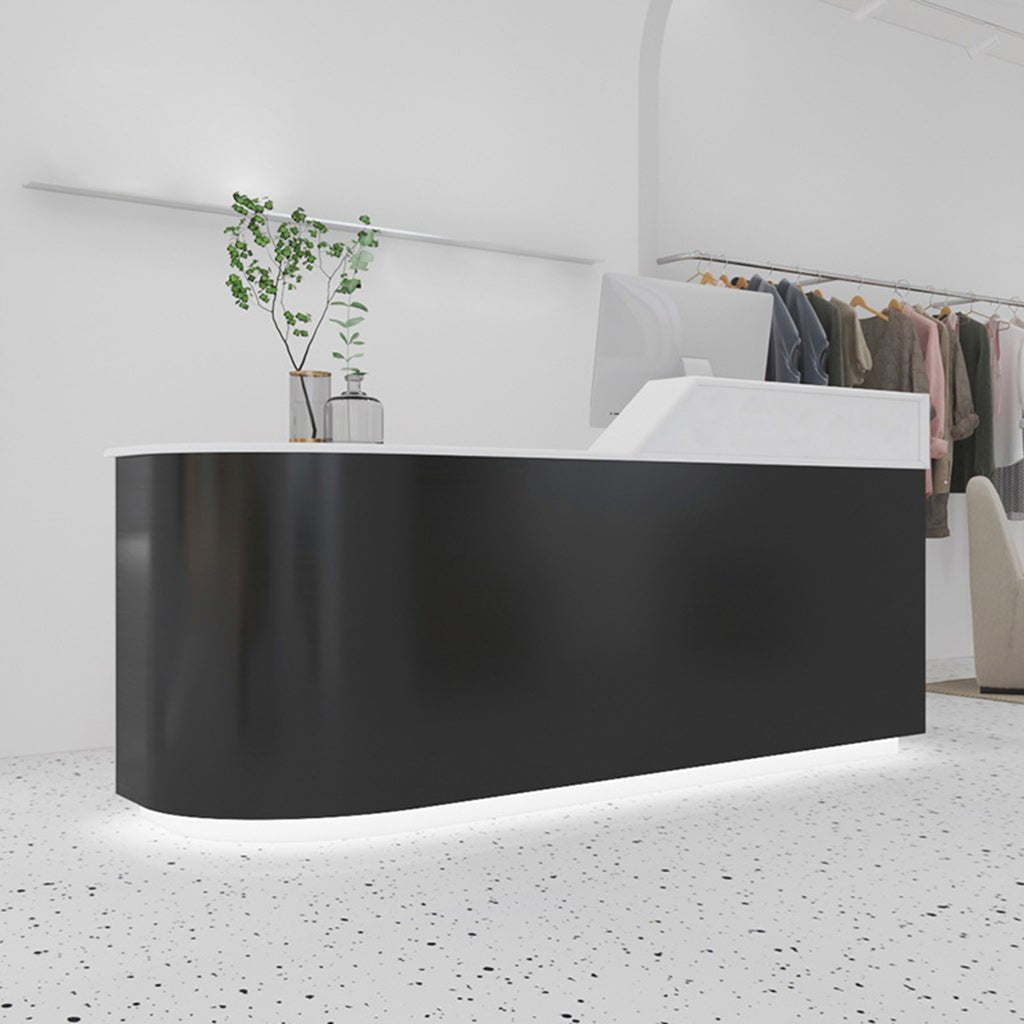 Furnavo Stainless Steel Reception Desk – Fashionable Front Counter for Salons & Retail Stores