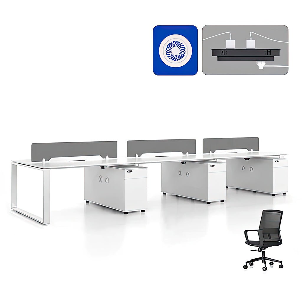 Furnavo Modern Staff Computer Desk – Office Desk Set for Teams and Individuals