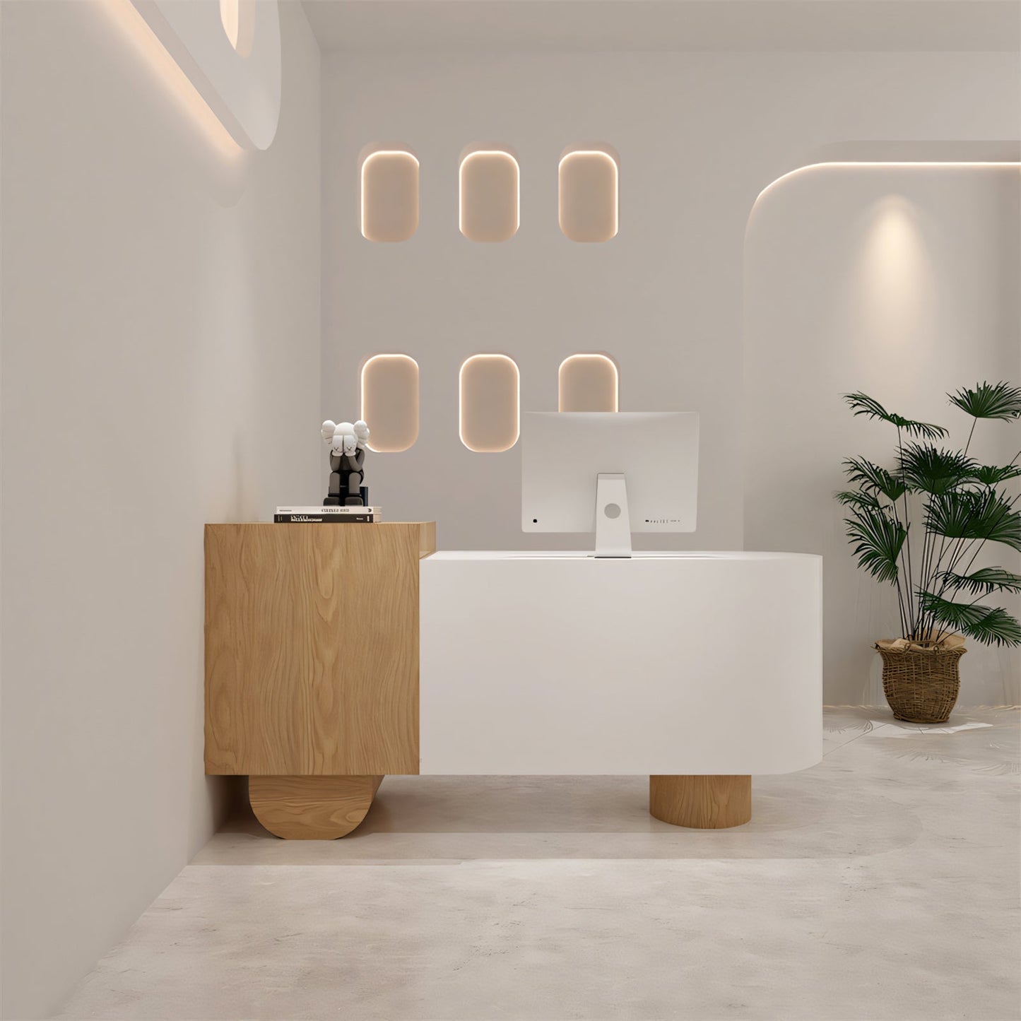 Furnavo Modern Simple Salon Store Checkout Counter Reception Desk