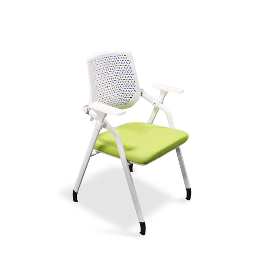 Furnavo Folding Conference Chair with Writing Tablet and Lumbar Support