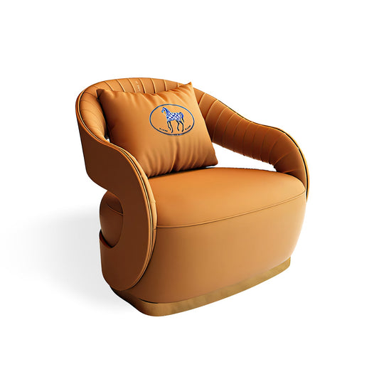 Furnavo Light Luxury Office Leisure Reception Area Leather Sofa Chair