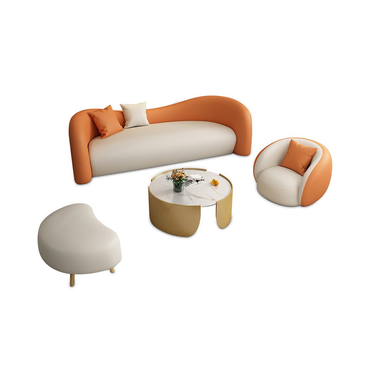 Furnavo Curved Lounge Sofa Set for Reception Areas