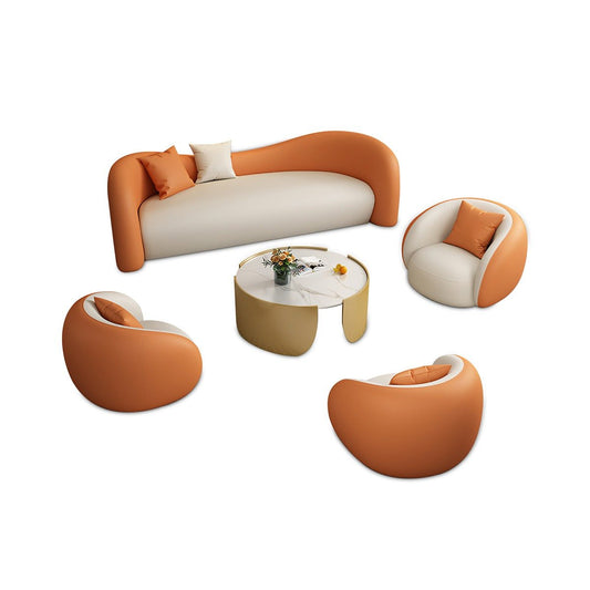 Furnavo Curved Lounge Sofa Set for Reception Areas