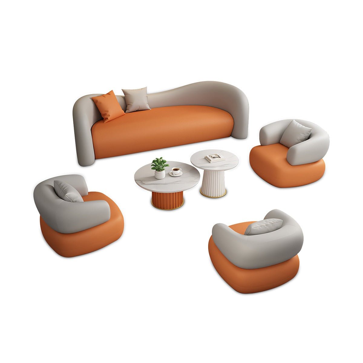 Furnavo Curved Lounge Sofa Set for Reception Areas