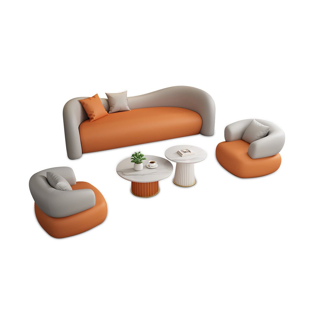 Furnavo Curved Lounge Sofa Set for Reception Areas