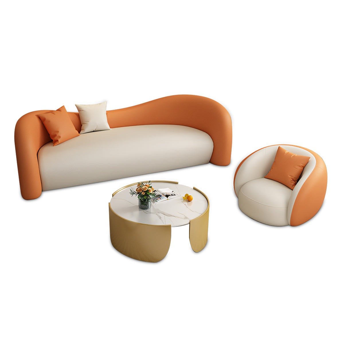 Furnavo Curved Lounge Sofa Set for Reception Areas