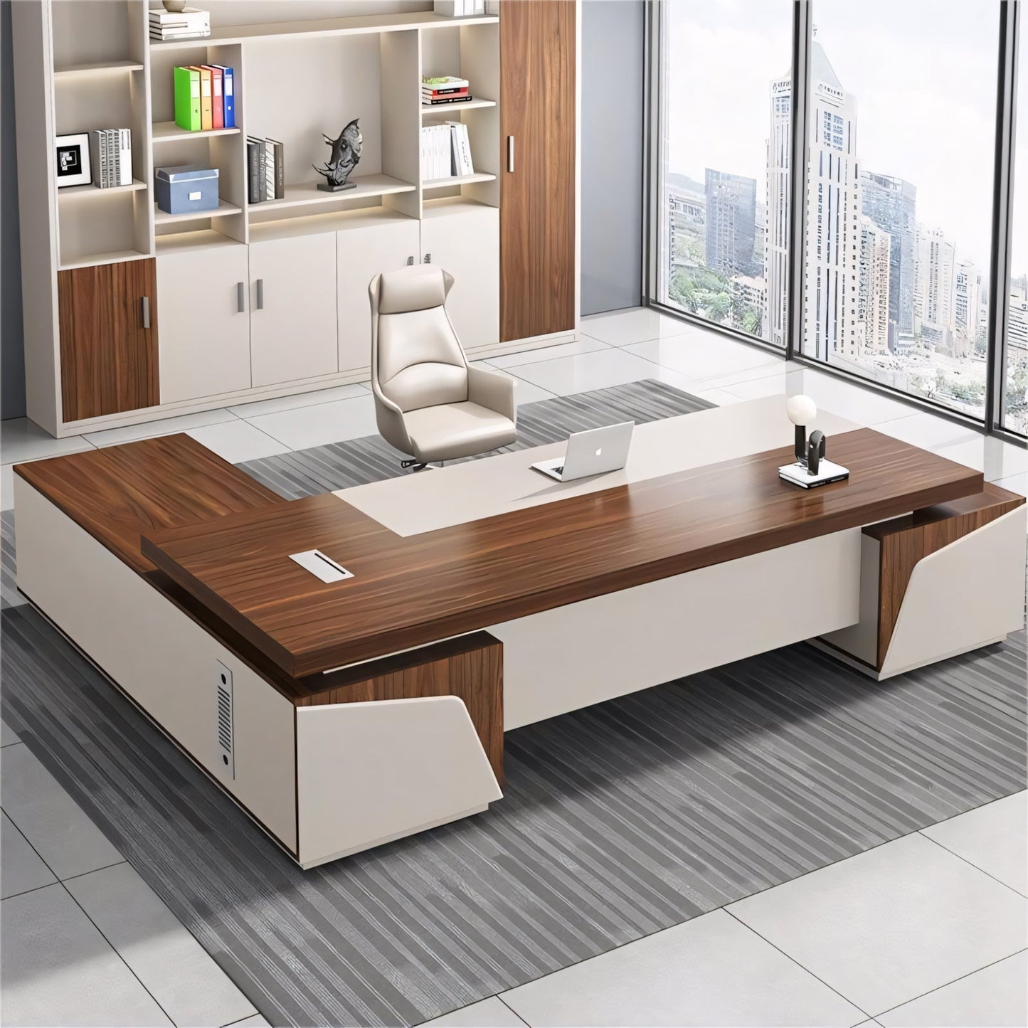 Furnavo Executive Desk & Chair Set – Thick Panel Office Workstation