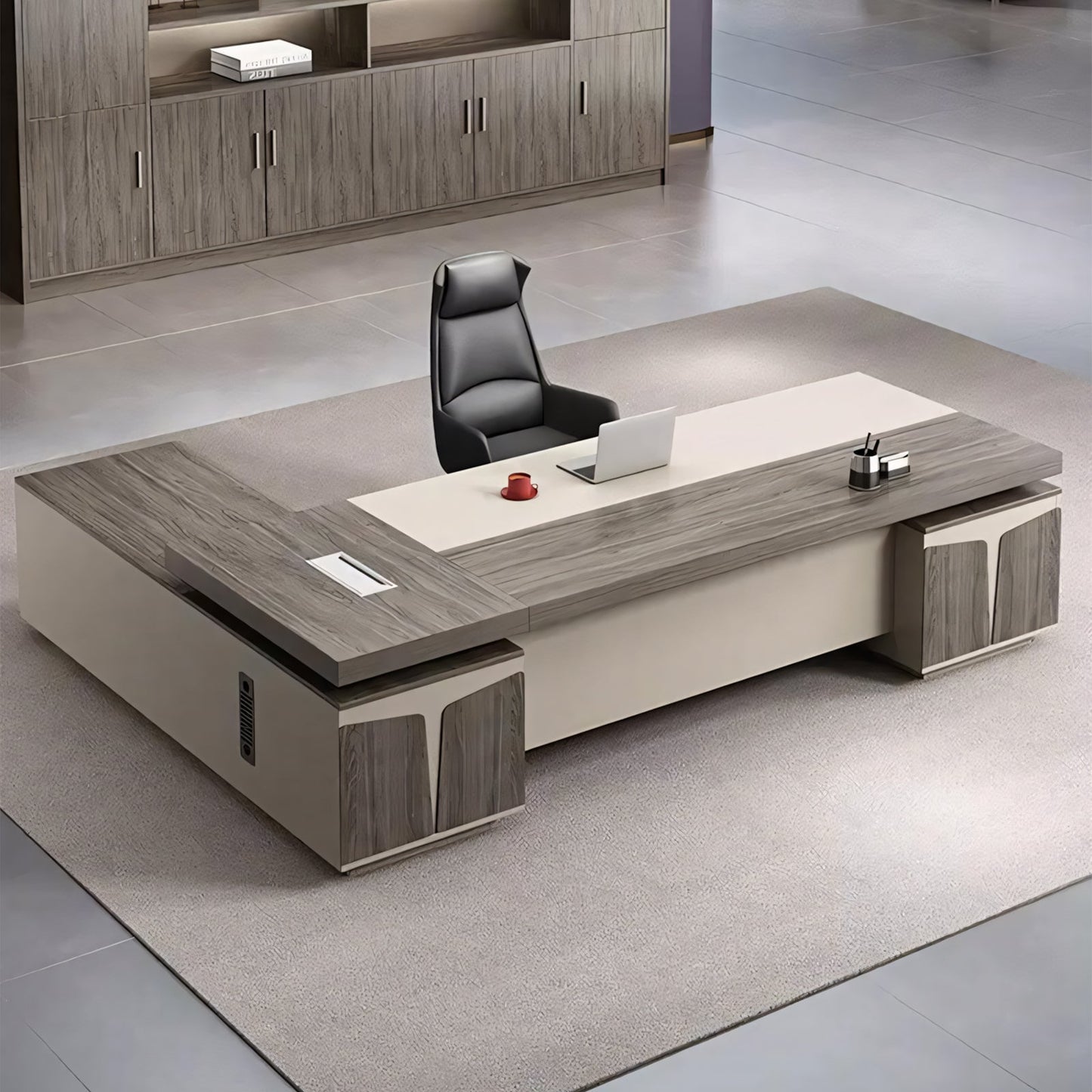 Furnavo Modern Minimalist Executive Desk – Clean Office Workstation