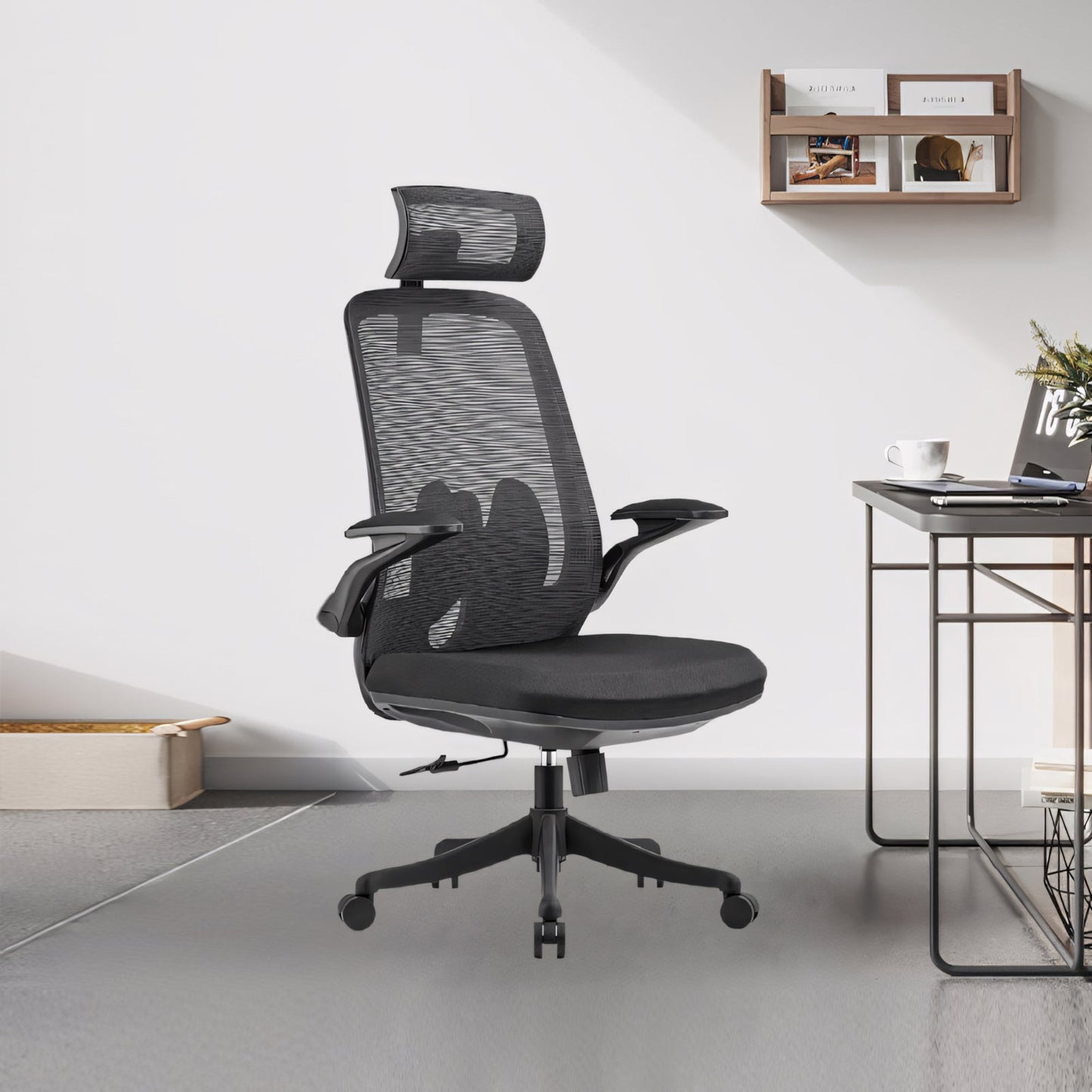 Furnavo Ergonomic Mesh Office Chair – High Back Design with Adjustable Headrest & Lumbar Support