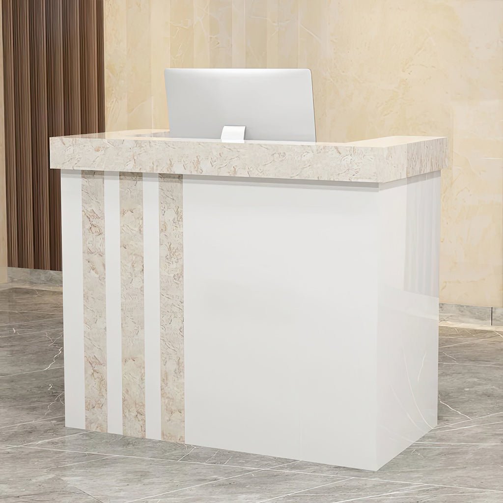 Furnavo Light Luxury Reception Desk – Modern Front Counter for Salons, Offices & Stores