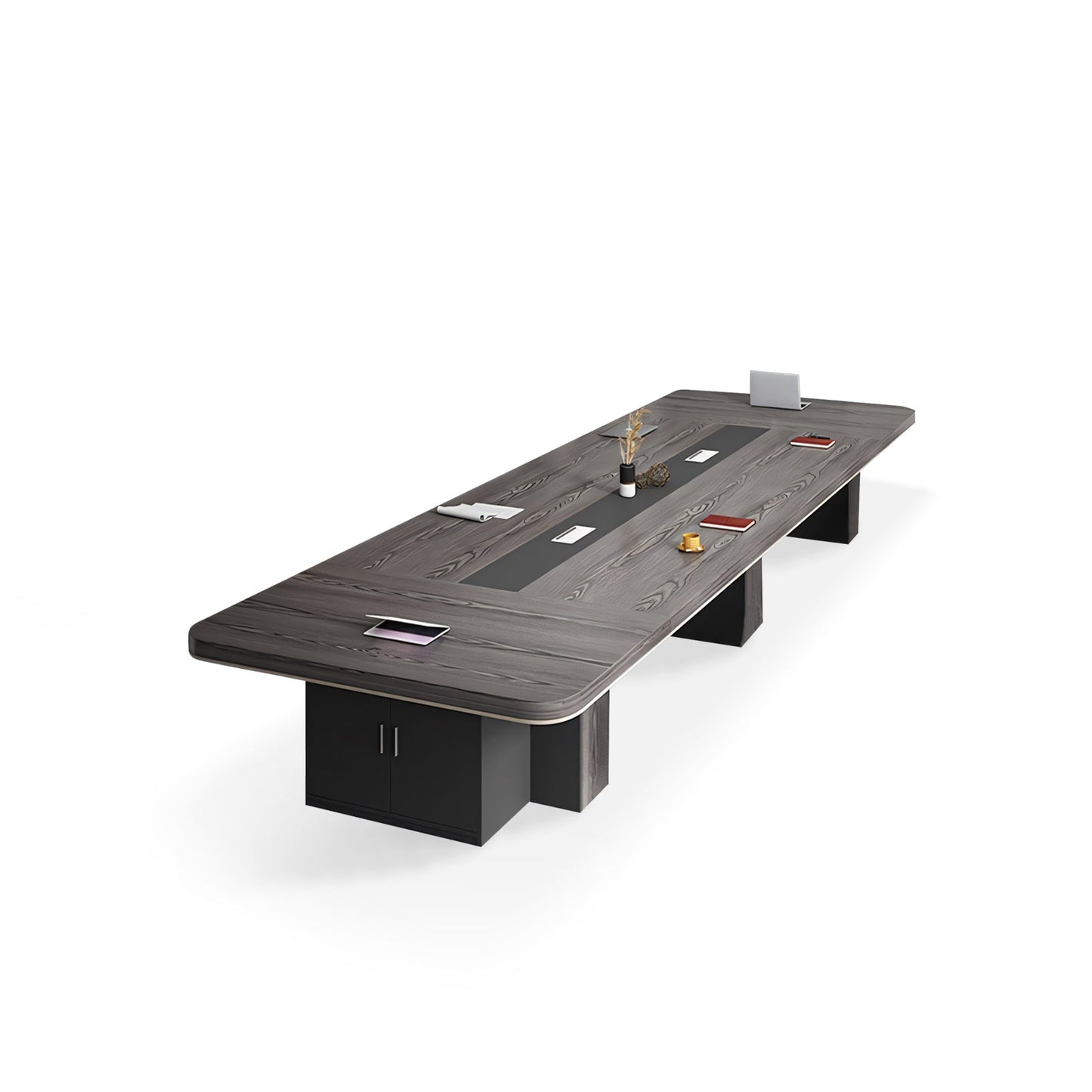 Furnavo Simple Rectangular Office Desk – Conference Table & Chair Set