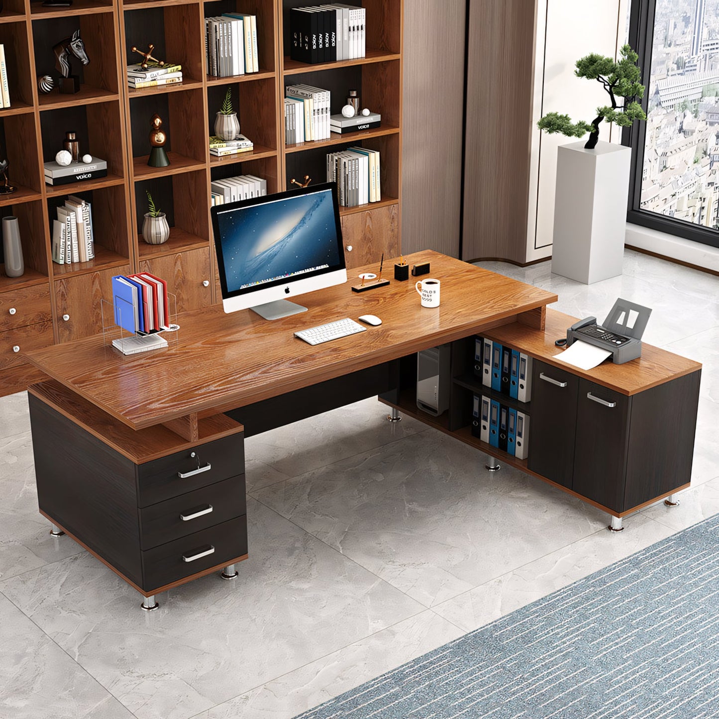 Furnavo Minimalist Modern Executive Desk – Clean Office Workstation