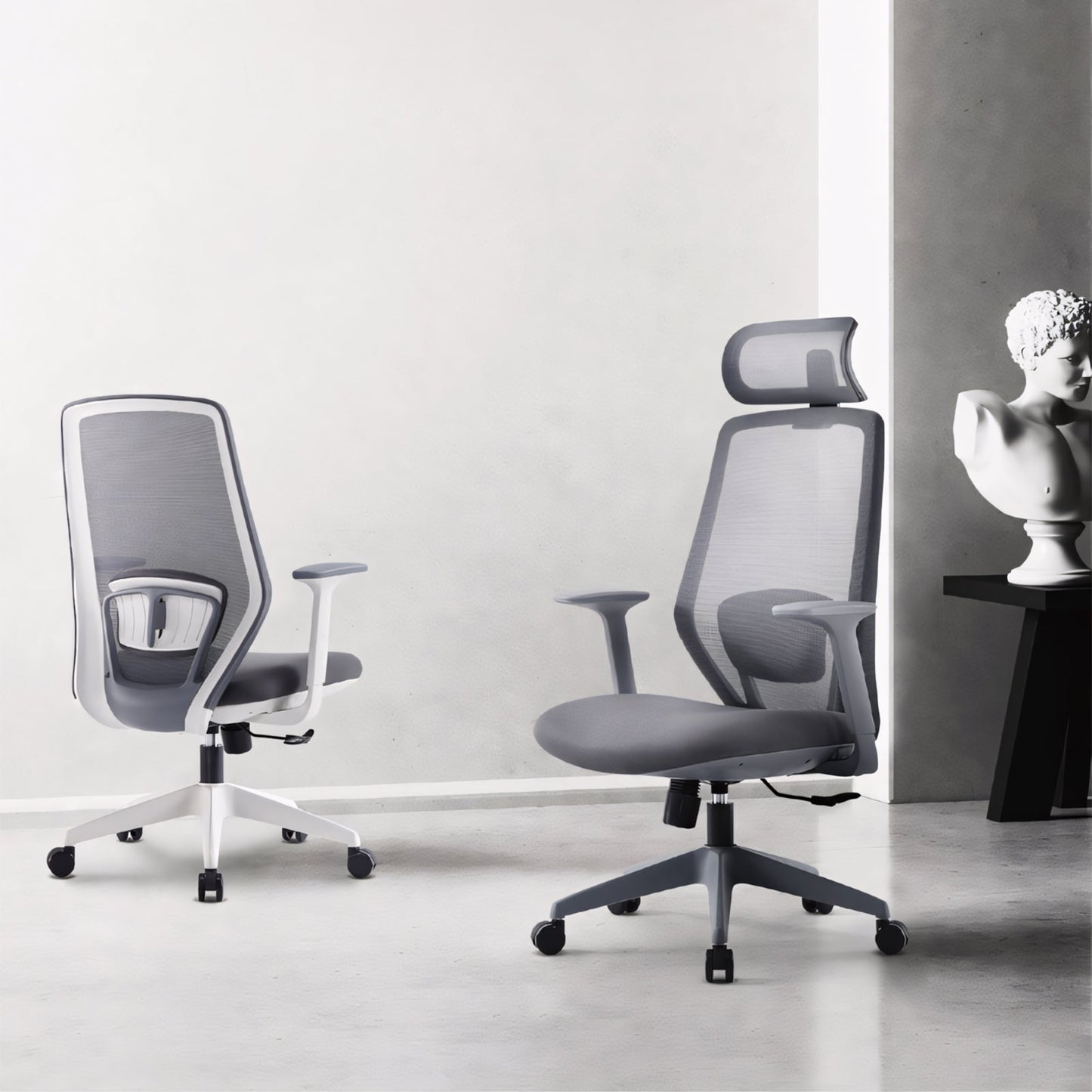 Furnavo Mesh Office Chair with Headrest and Soft Cushion
