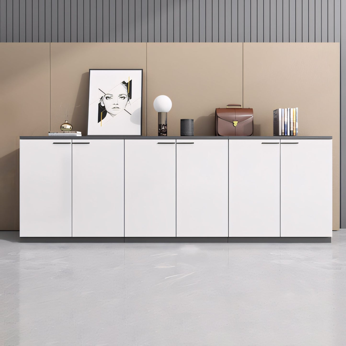 Furnavo Stylish Office Cabinet With Lockable Wooden Storage – Secure Modern Filing