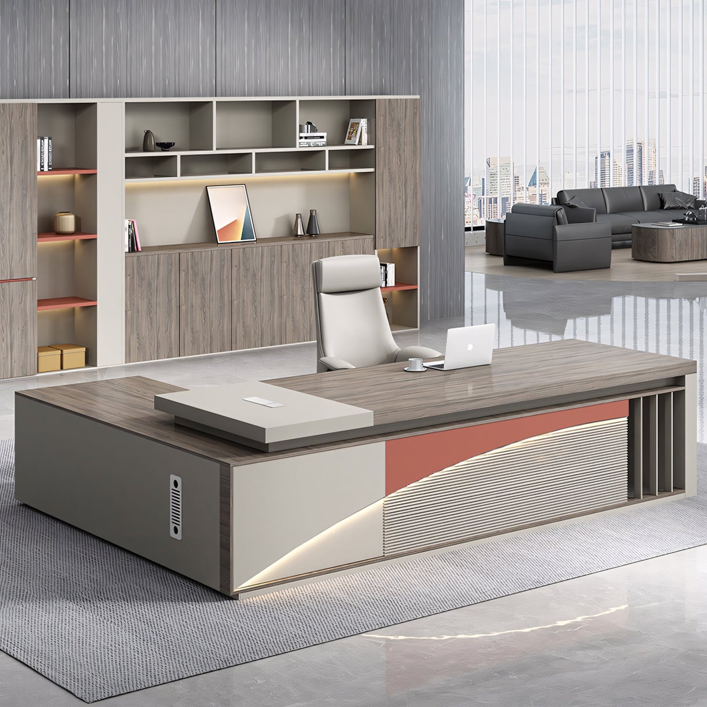 Furnavo L-Shape Executive Desk – Refined Modern Office Table