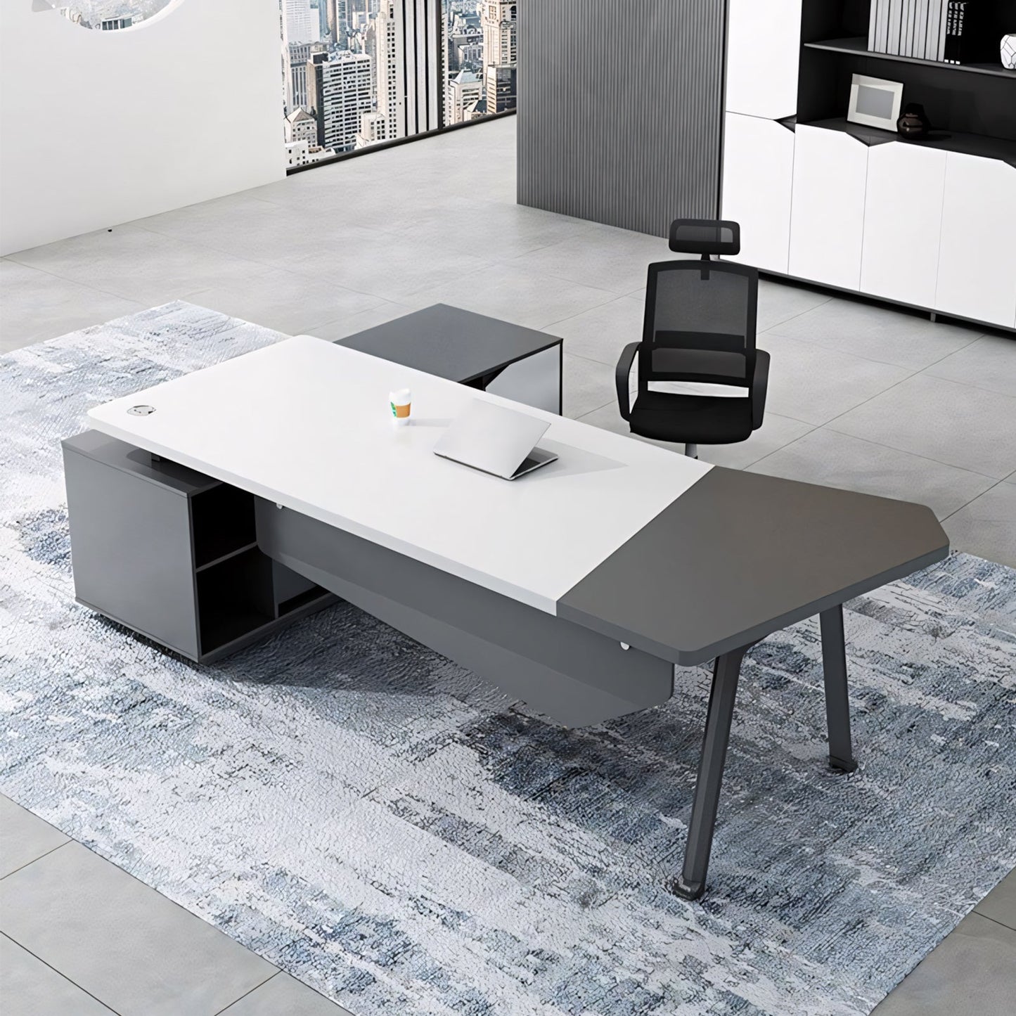 Furnavo Boss Supervisor Manager Desk – Refined Office Desk with Cabinet