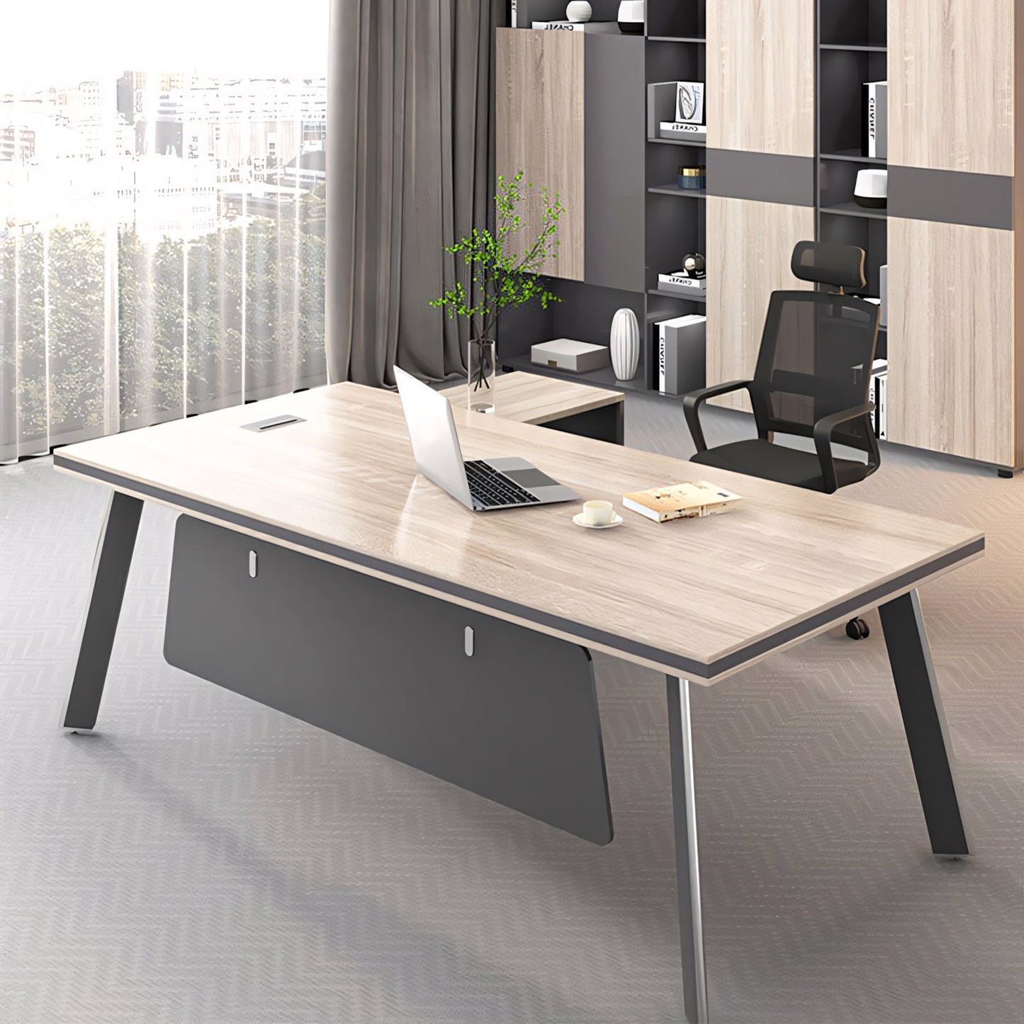 Furnavo Simple Manager Boss Desk – Refined Modern Office Workstation