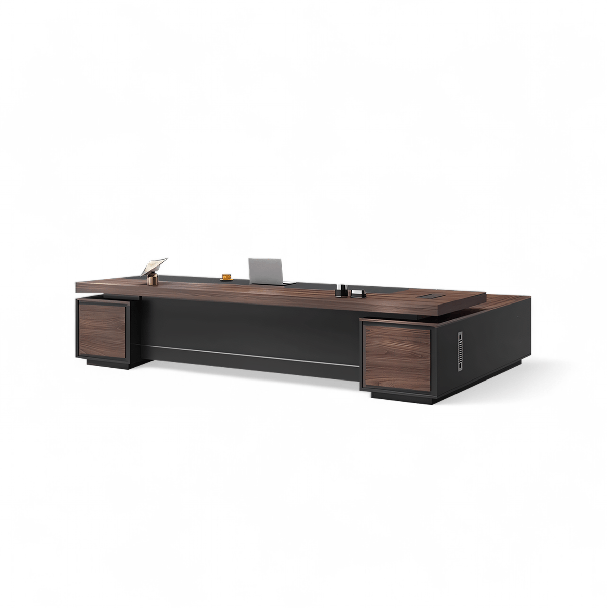 Furnavo Boss Executive Computer Desk – Office Workstation with Storage Cabinet