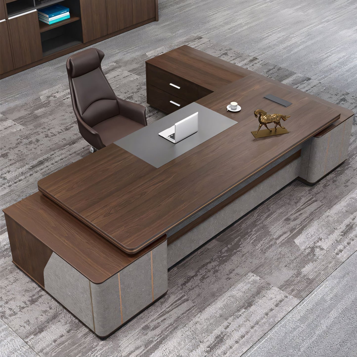 Furnavo Minimalist Executive Office Desk – Refined Modern Workstation