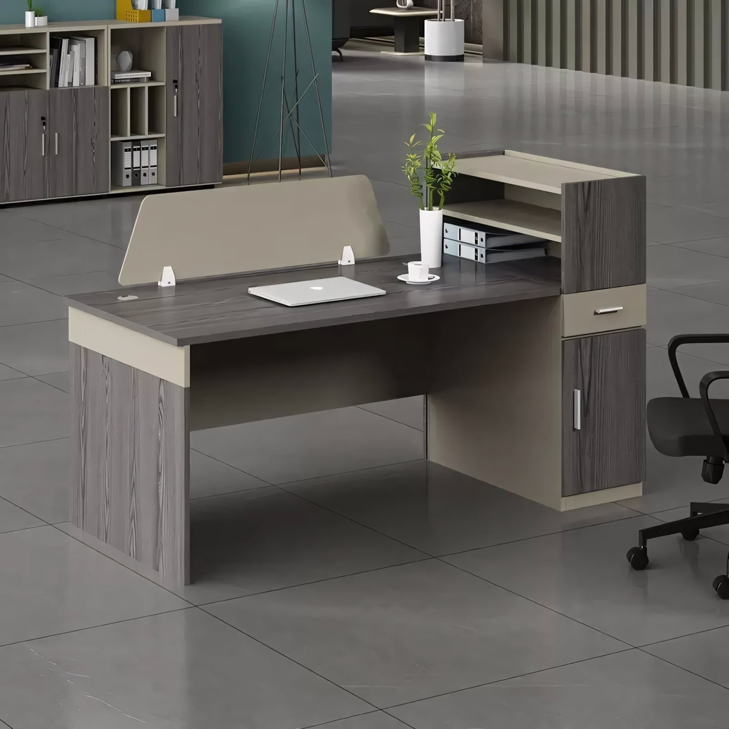 Furnavo Classic Computer Office Desk – Workstation with Storage