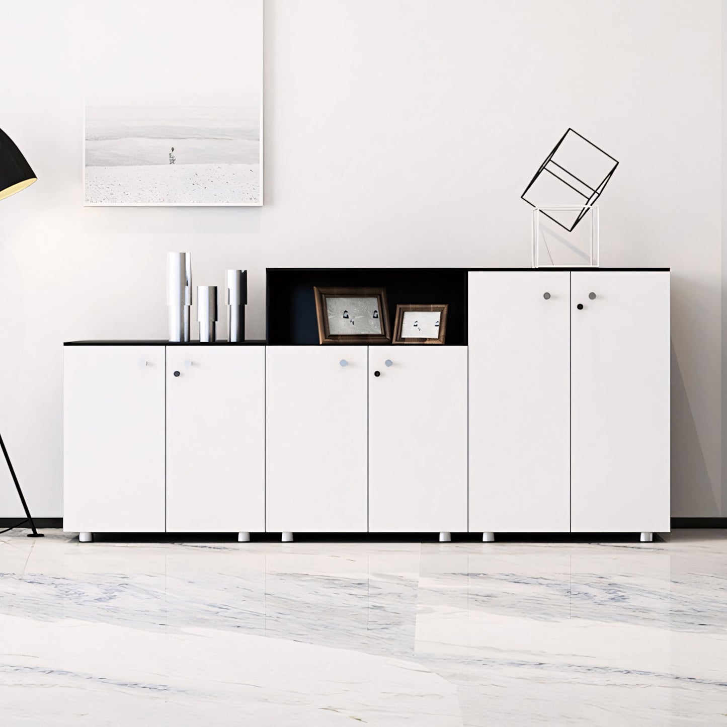 Furnavo Wooden Office Cabinet – Storage Cabinet with Doors