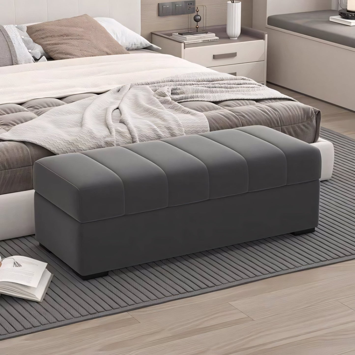 Furnavo Square Upholstered Storage Bench