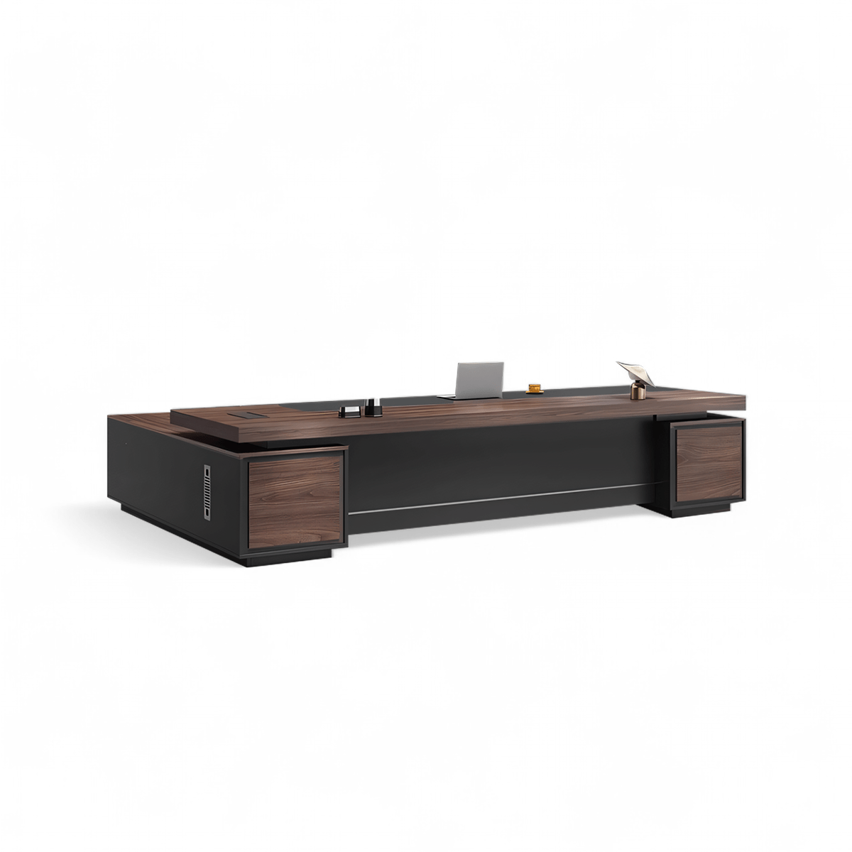 Furnavo Boss Executive Computer Desk – Office Workstation with Storage Cabinet