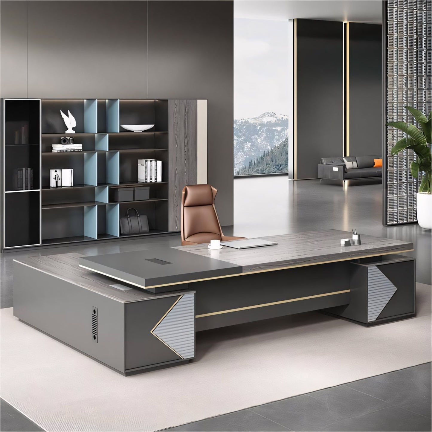 Furnavo Executive Office Computer Desk – Modern Workstation with Clean Design