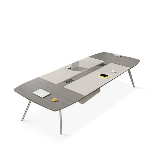 Furnavo Light Luxury Conference Table – Simple Meeting Desk with Chair Options