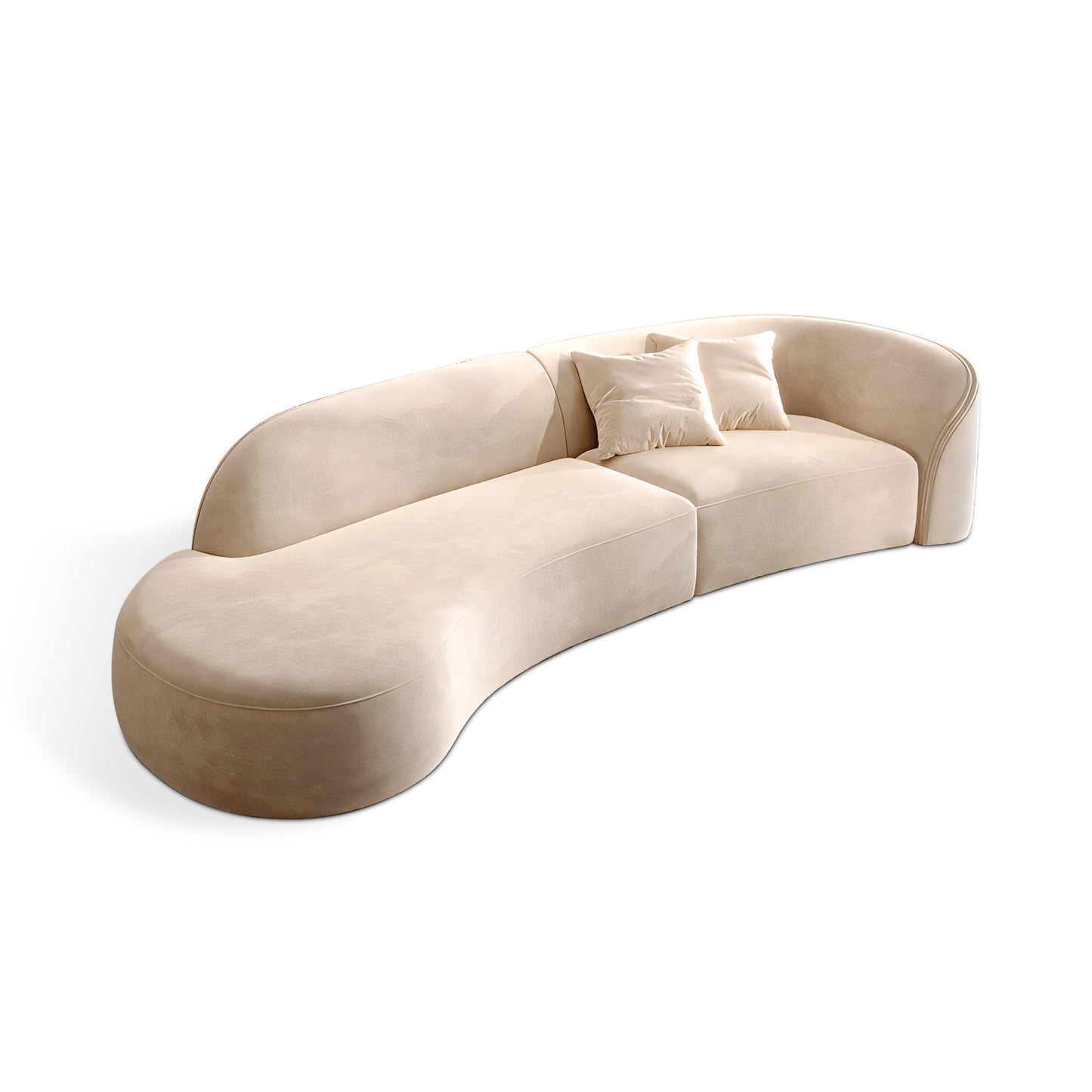 Furnavo Curved Living Room Sofa with Easy-Care Fabric