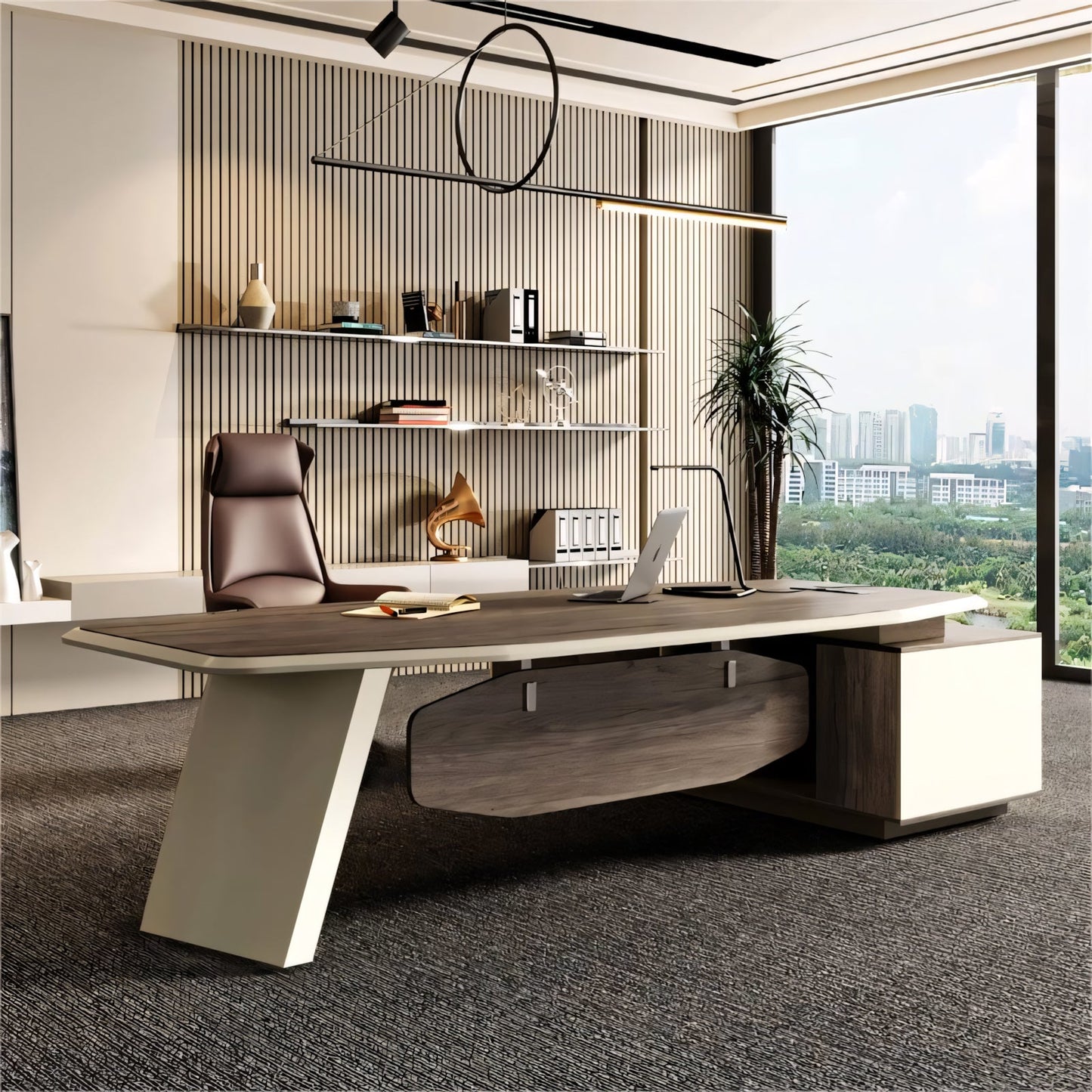 Furnavo Executive Desk & Chair Set – Refined Modern Office Workstation