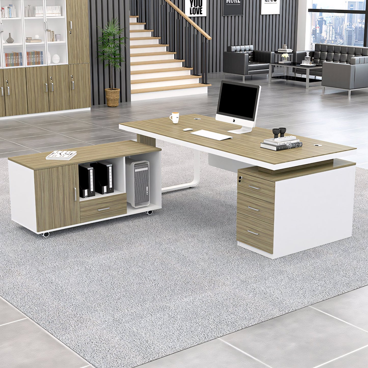 Furnavo Boss Manager Desk – Clean Modern Office Workstation