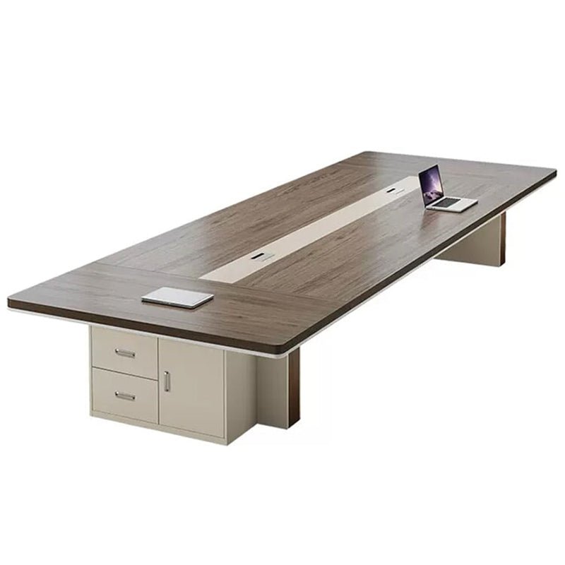 Furnavo Creative Conference Table – Modern Meeting Desk with Side Storage Cabinet