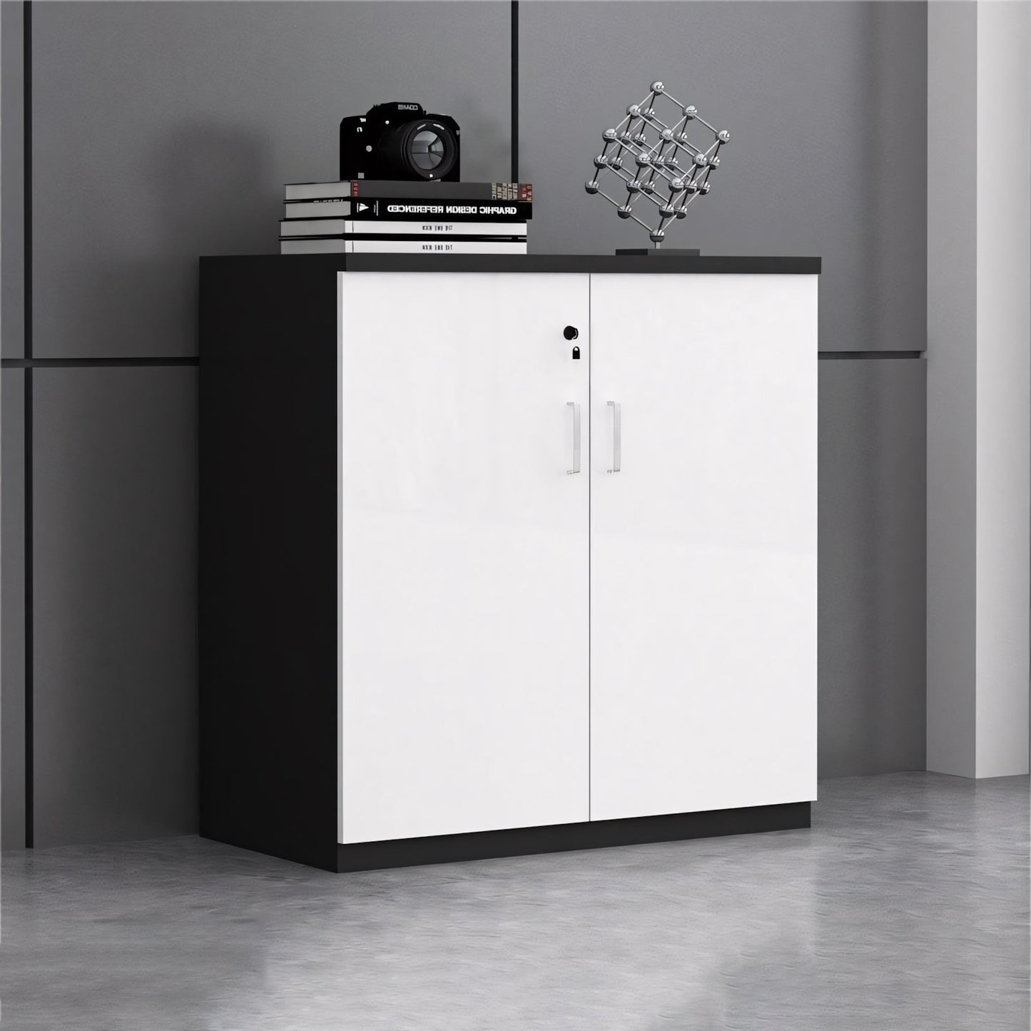 Furnavo Office Business Cabinet With Door – Wooden Storage